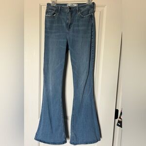 Hollister Light Blue Flared Wide-Leg Jeans
